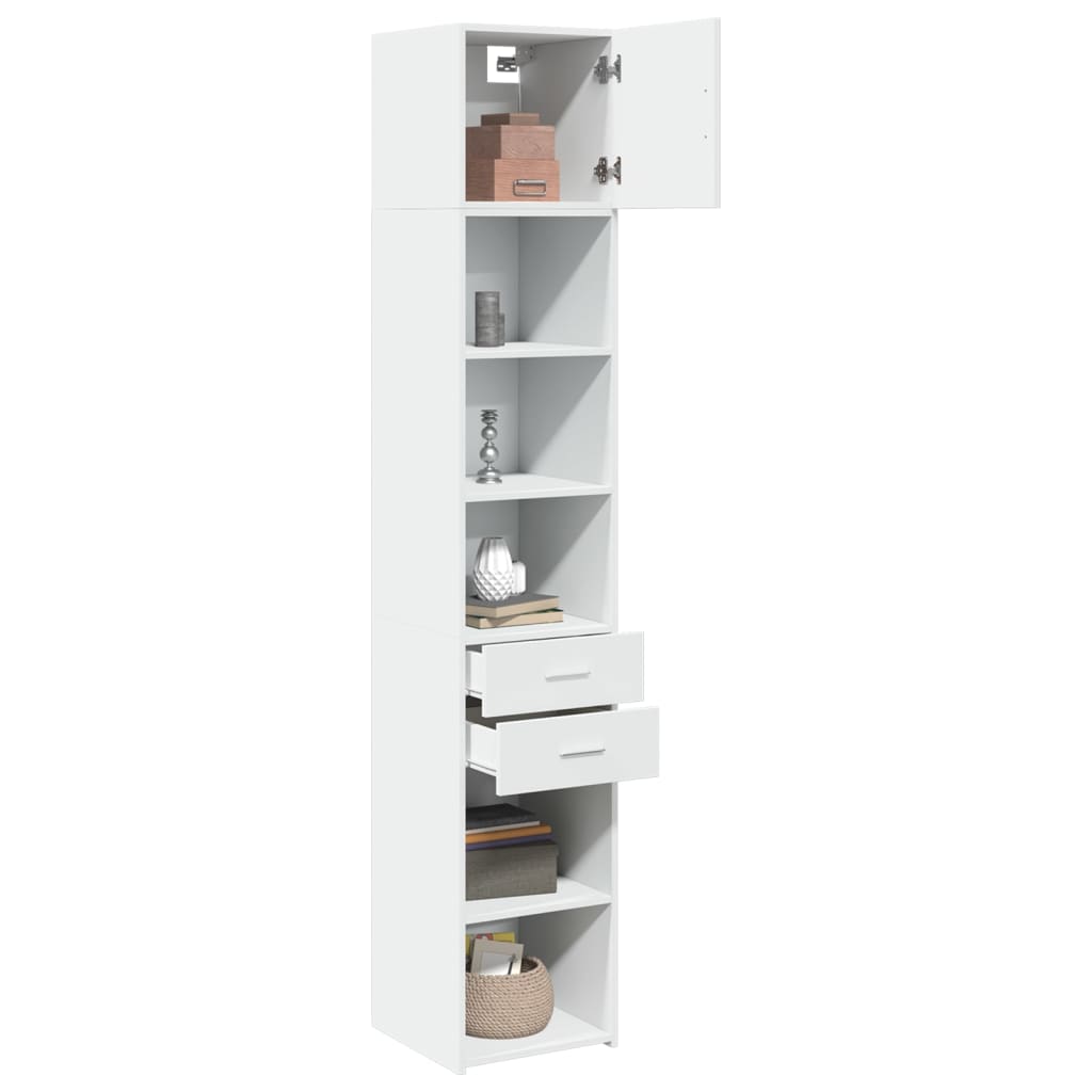 Slim Storage Cabinet White 40x42.5x225 cm Engineered Wood