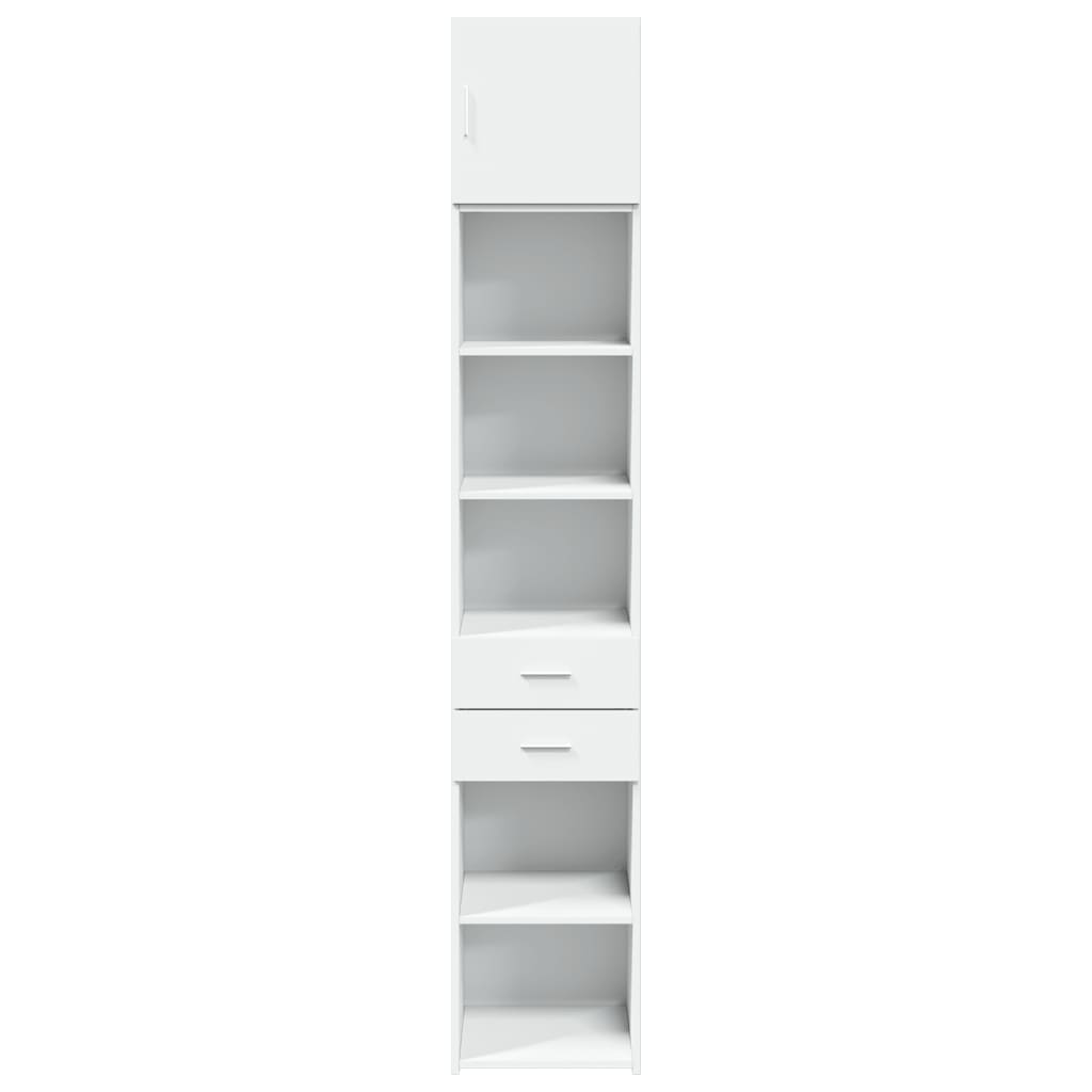 Slim Storage Cabinet White 40x42.5x225 cm Engineered Wood