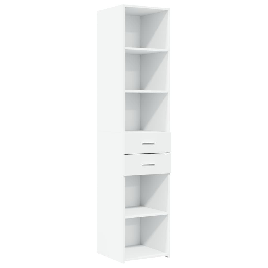 Slim Storage Cabinet White 40x42.5x225 cm Engineered Wood