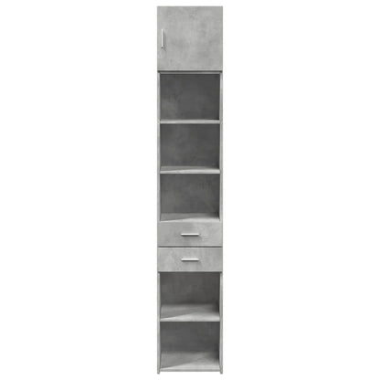 Slim Storage Cabinet Concrete Grey 40x42.5x225 cm Engineered Wood