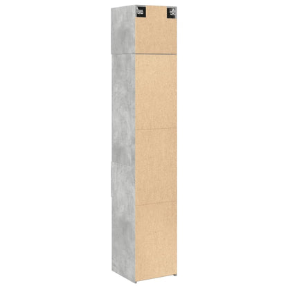 Slim Storage Cabinet Concrete Grey 40x42.5x225 cm Engineered Wood