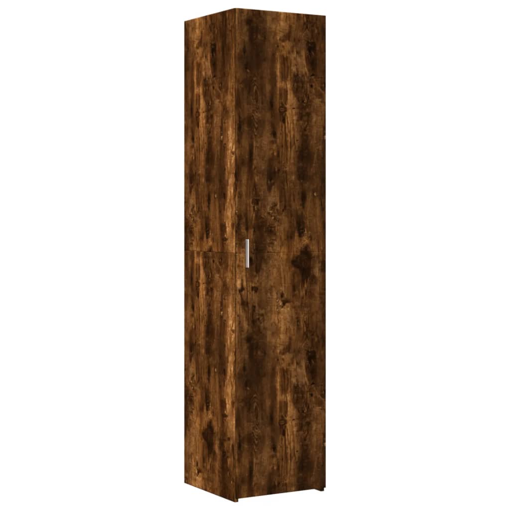 Slim Storage Cabinet Smoked Oak 40x42.5x225 cm Engineered Wood