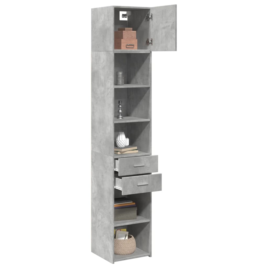 Slim Storage Cabinet Grey Sonoma 40x42.5x225 cm Engineered Wood