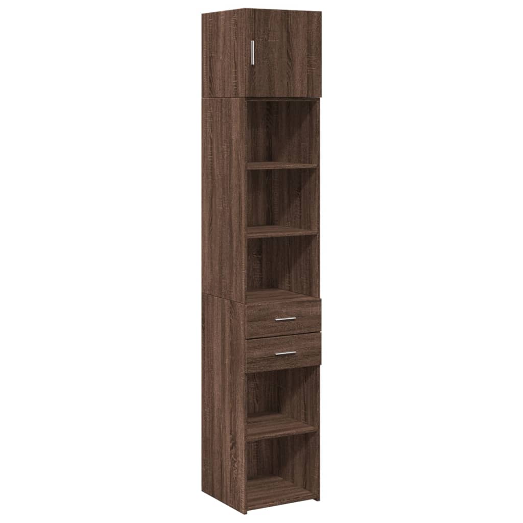 Slim Storage Cabinet Brown Oak 40x42.5x225 cm Engineered Wood