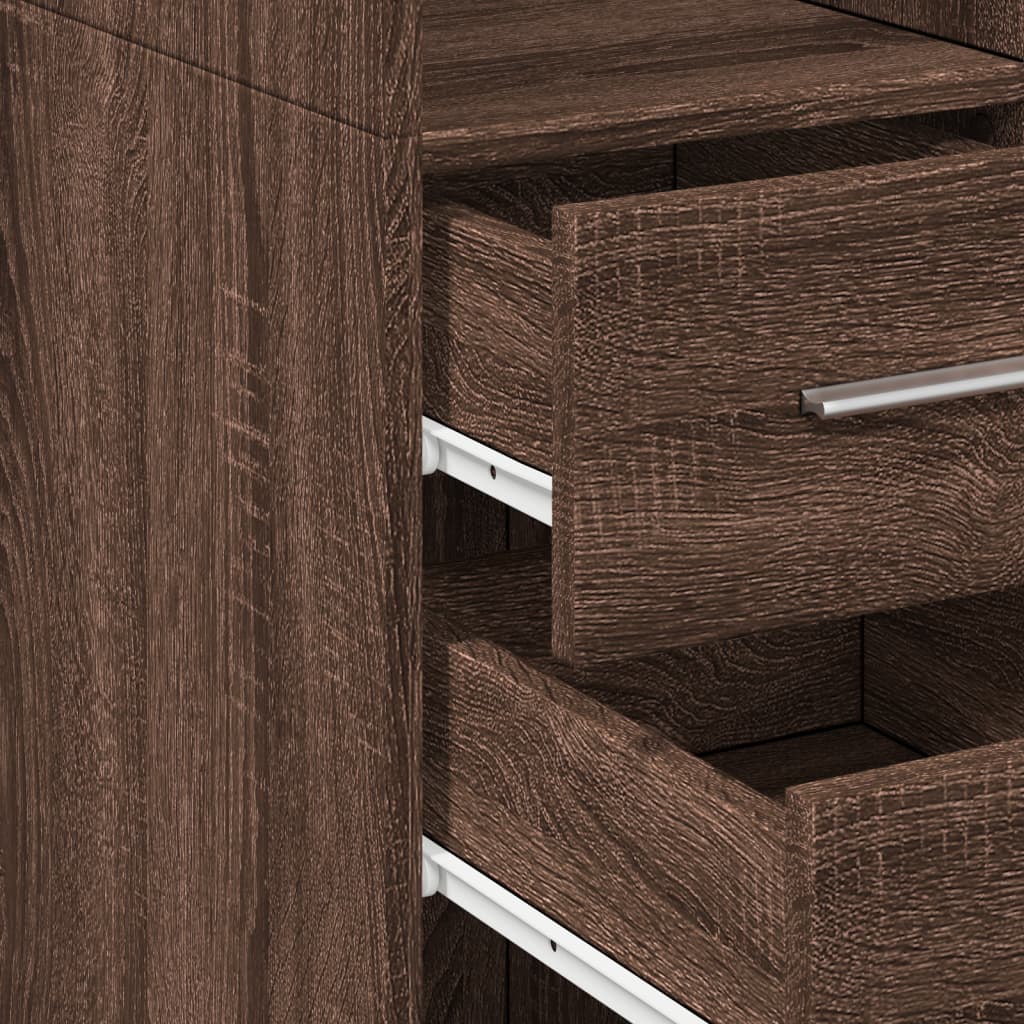 Slim Storage Cabinet Brown Oak 40x42.5x225 cm Engineered Wood