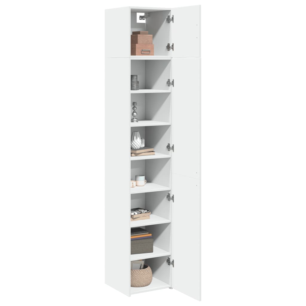 Slim Storage Cabinet White 40x42.5x225 cm Engineered Wood