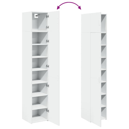 Slim Storage Cabinet White 40x42.5x225 cm Engineered Wood