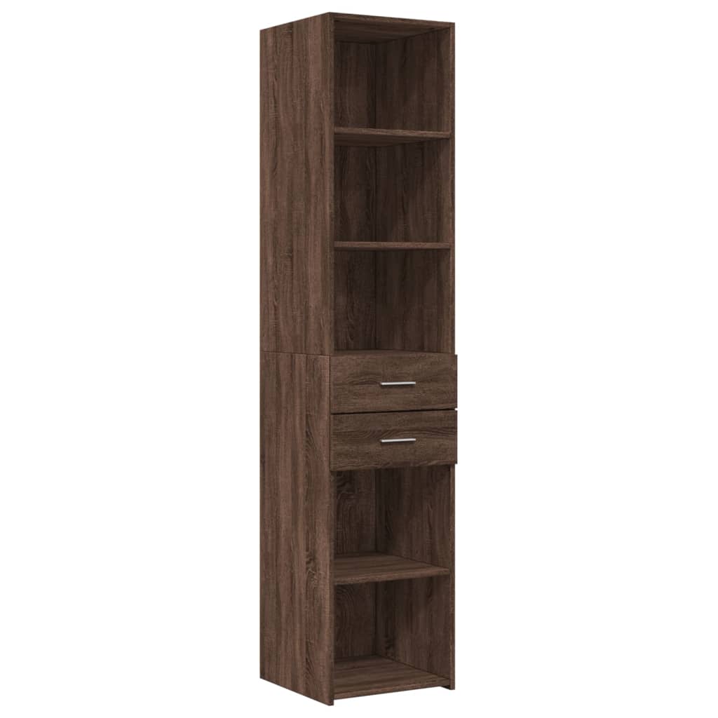 Slim Storage Cabinet Brown Oak 40x42.5x225 cm Engineered Wood