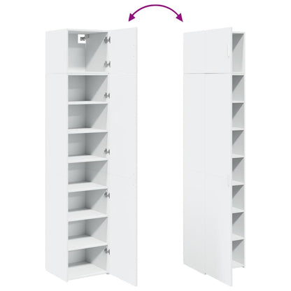 Slim Storage Cabinet White 45x42.5x225 cm Engineered Wood