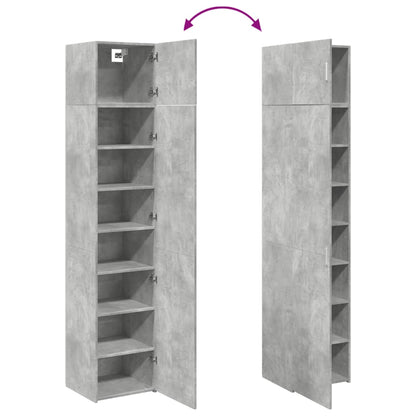 Slim Storage Cabinet Concrete Grey 45x42.5x225 cm Engineered Wood