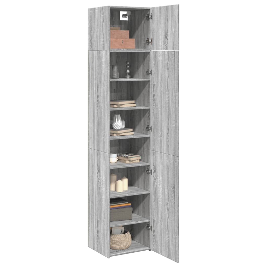 Slim Storage Cabinet Grey Sonoma 45x42.5x225 cm Engineered Wood