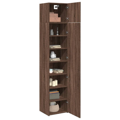 Slim Storage Cabinet Brown Oak 45x42.5x225 cm Engineered Wood