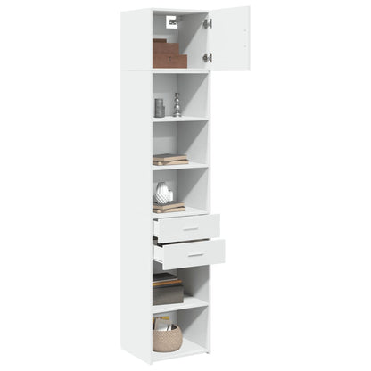 Slim Storage Cabinet White 45x42.5x225 cm Engineered Wood