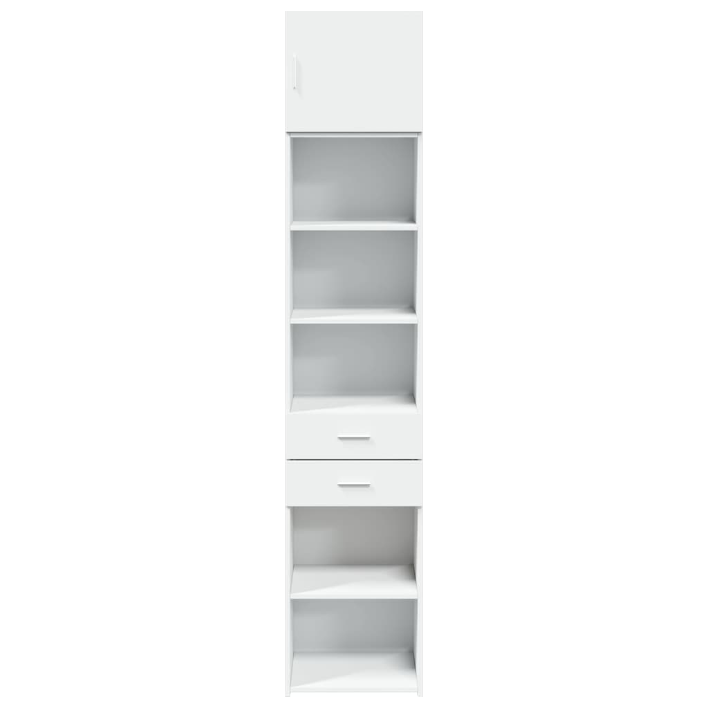 Slim Storage Cabinet White 45x42.5x225 cm Engineered Wood