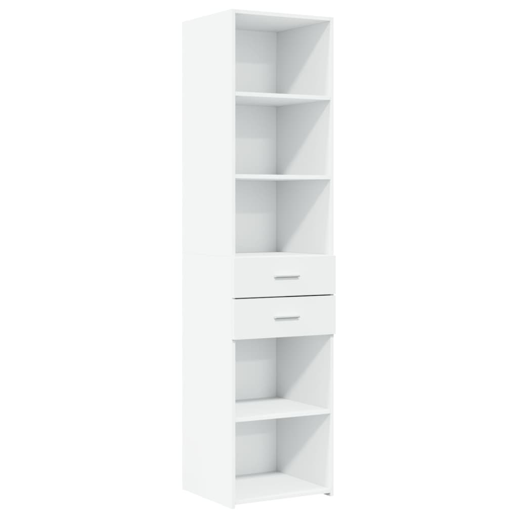 Slim Storage Cabinet White 45x42.5x225 cm Engineered Wood