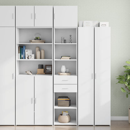 Slim Storage Cabinet White 45x42.5x225 cm Engineered Wood