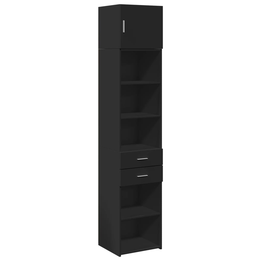 Slim Storage Cabinet Black 45x42.5x225 cm Engineered Wood