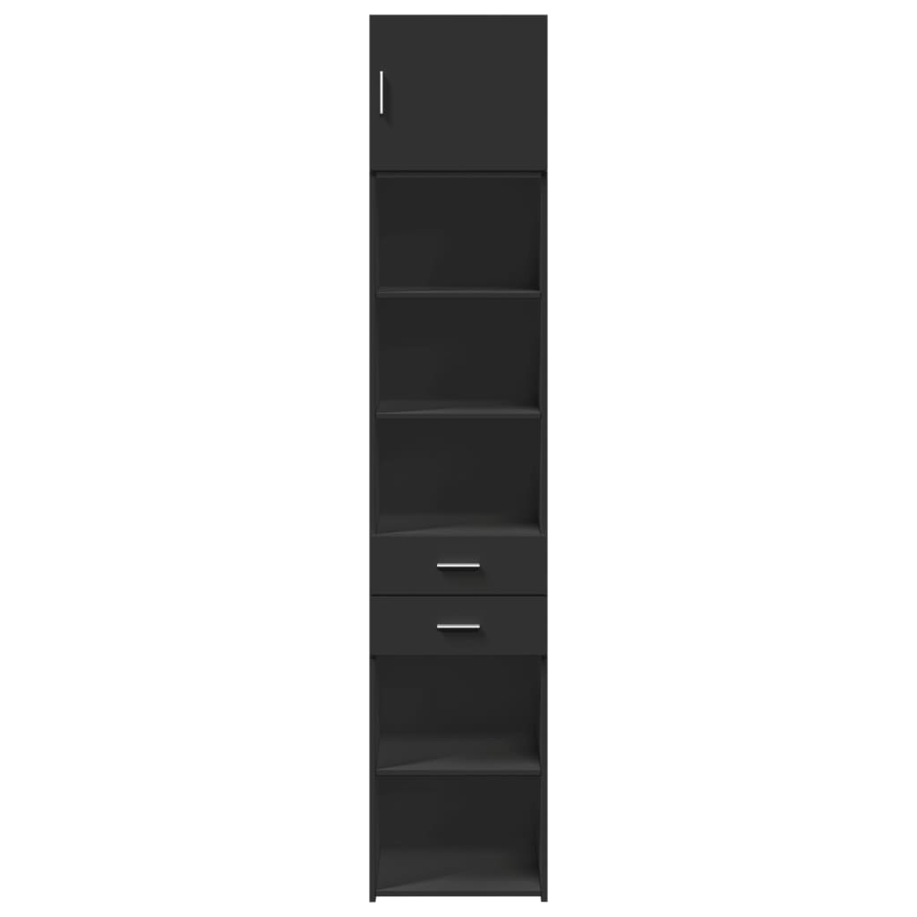 Slim Storage Cabinet Black 45x42.5x225 cm Engineered Wood