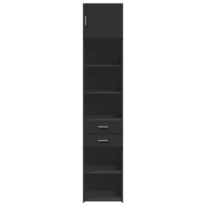 Slim Storage Cabinet Black 45x42.5x225 cm Engineered Wood