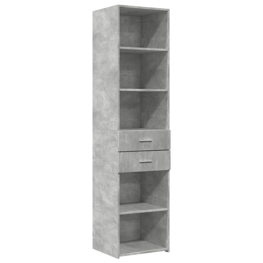 Slim Storage Cabinet Concrete Grey 45x42.5x225 cm Engineered Wood