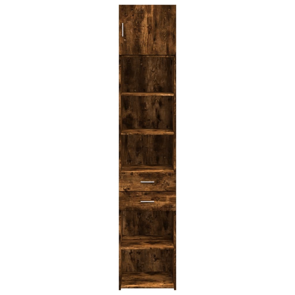 Slim Storage Cabinet Smoked Oak 45x42.5x225 cm Engineered Wood