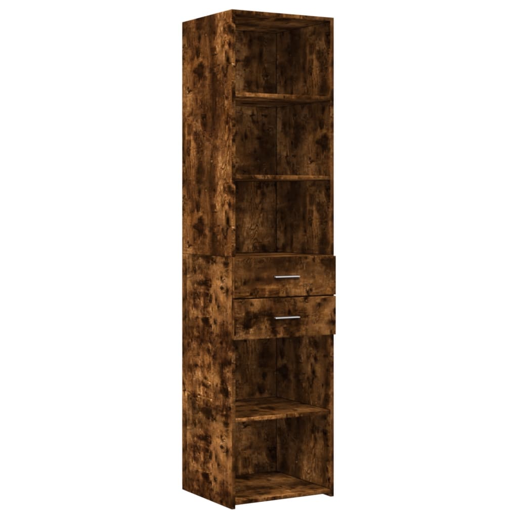 Slim Storage Cabinet Smoked Oak 45x42.5x225 cm Engineered Wood