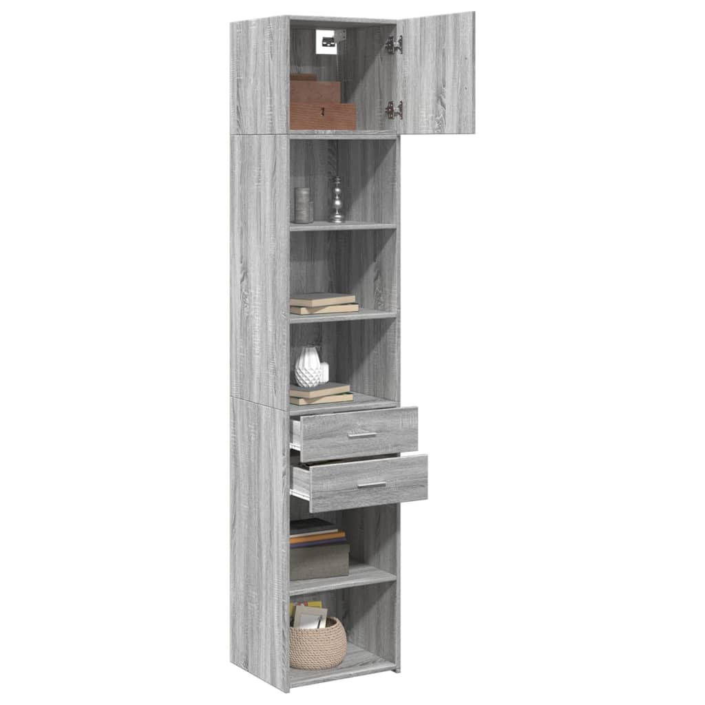 Slim Storage Cabinet Grey Sonoma 45x42.5x225 cm Engineered Wood