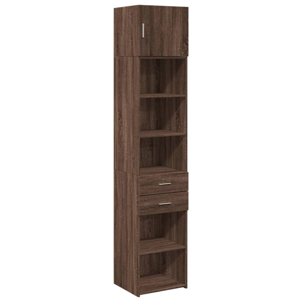 Slim Storage Cabinet Brown Oak 45x42.5x225 cm Engineered Wood