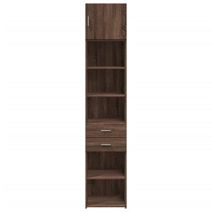 Slim Storage Cabinet Brown Oak 45x42.5x225 cm Engineered Wood