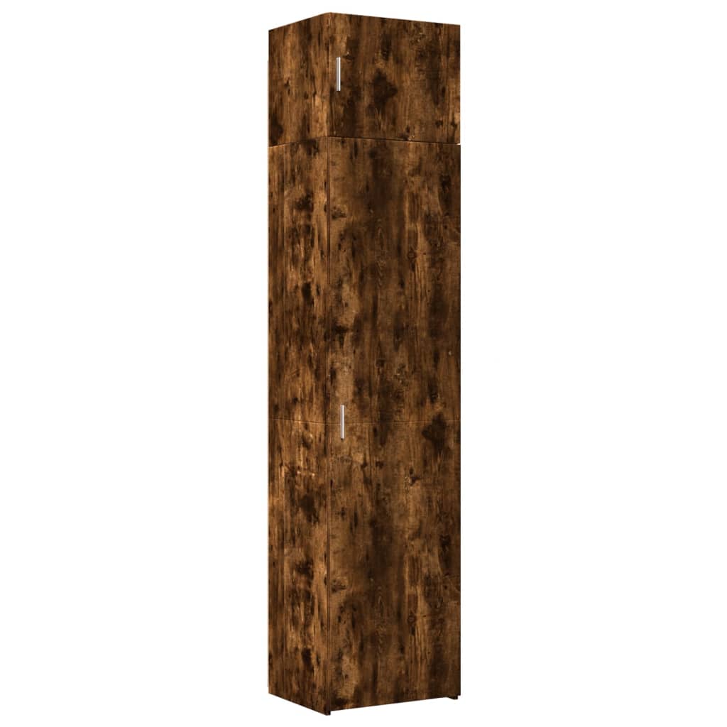 Slim Storage Cabinet Smoked Oak 50x42.5x225 cm Engineered Wood