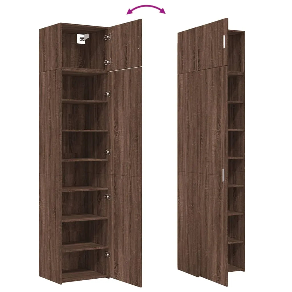 Slim Storage Cabinet Brown Oak 50x42.5x225 cm Engineered Wood