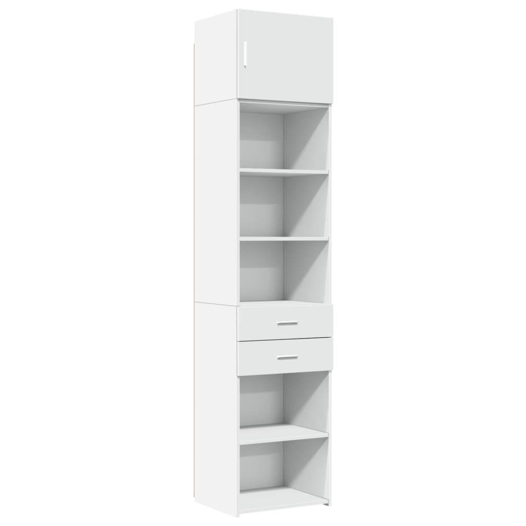 Slim Storage Cabinet White 50x42.5x225 cm Engineered Wood