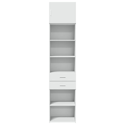 Slim Storage Cabinet White 50x42.5x225 cm Engineered Wood