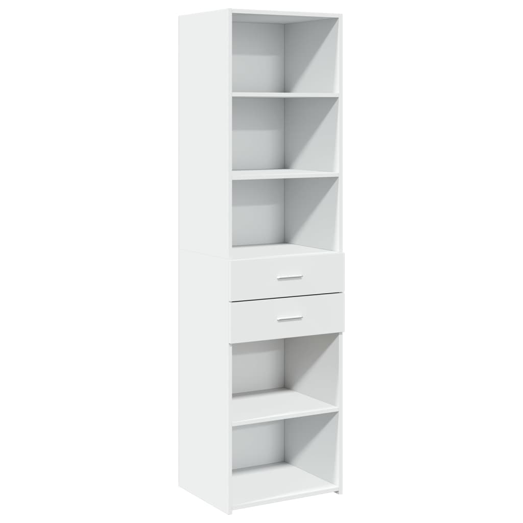 Slim Storage Cabinet White 50x42.5x225 cm Engineered Wood