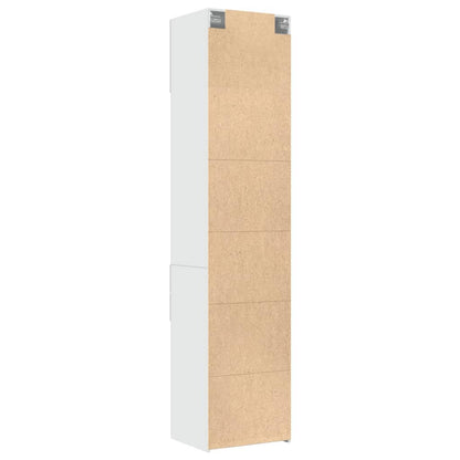 Slim Storage Cabinet White 50x42.5x225 cm Engineered Wood