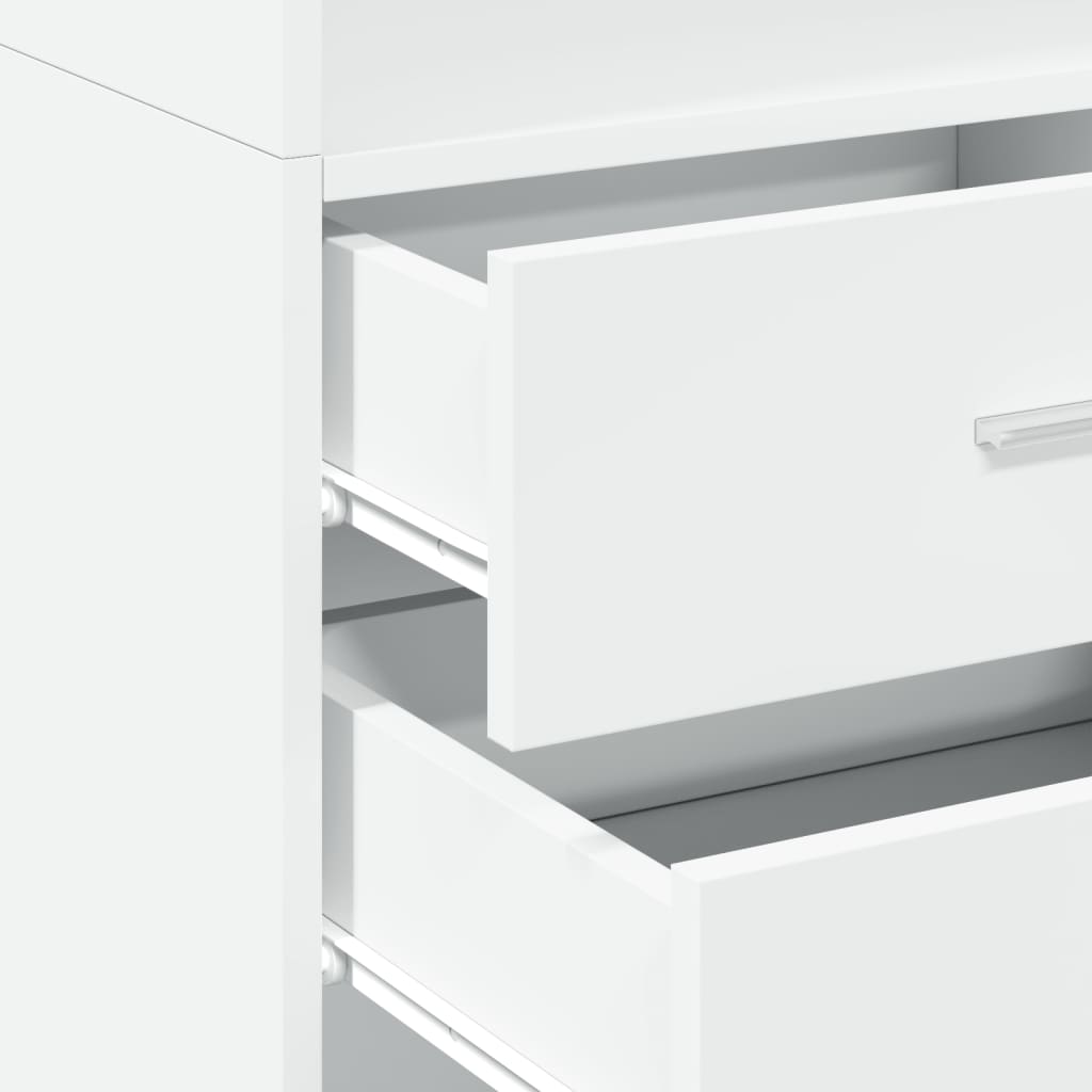 Slim Storage Cabinet White 50x42.5x225 cm Engineered Wood