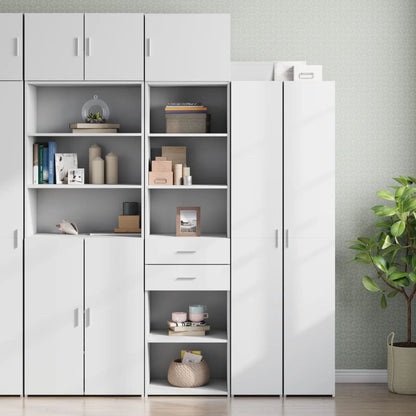 Slim Storage Cabinet White 50x42.5x225 cm Engineered Wood