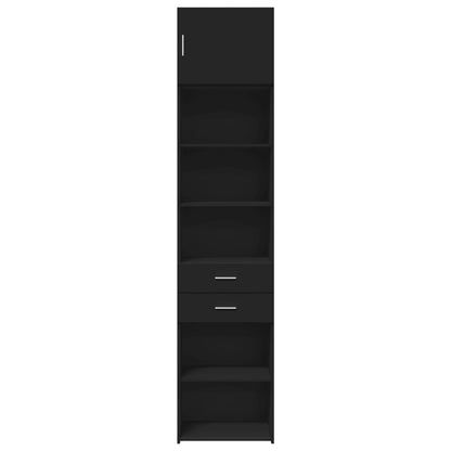 Slim Storage Cabinet Black 50x42.5x225 cm Engineered Wood