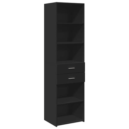 Slim Storage Cabinet Black 50x42.5x225 cm Engineered Wood