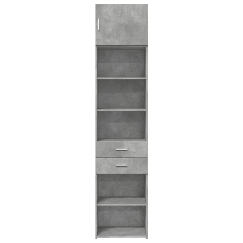 Slim Storage Cabinet Concrete Grey 50x42.5x225 cm Engineered Wood