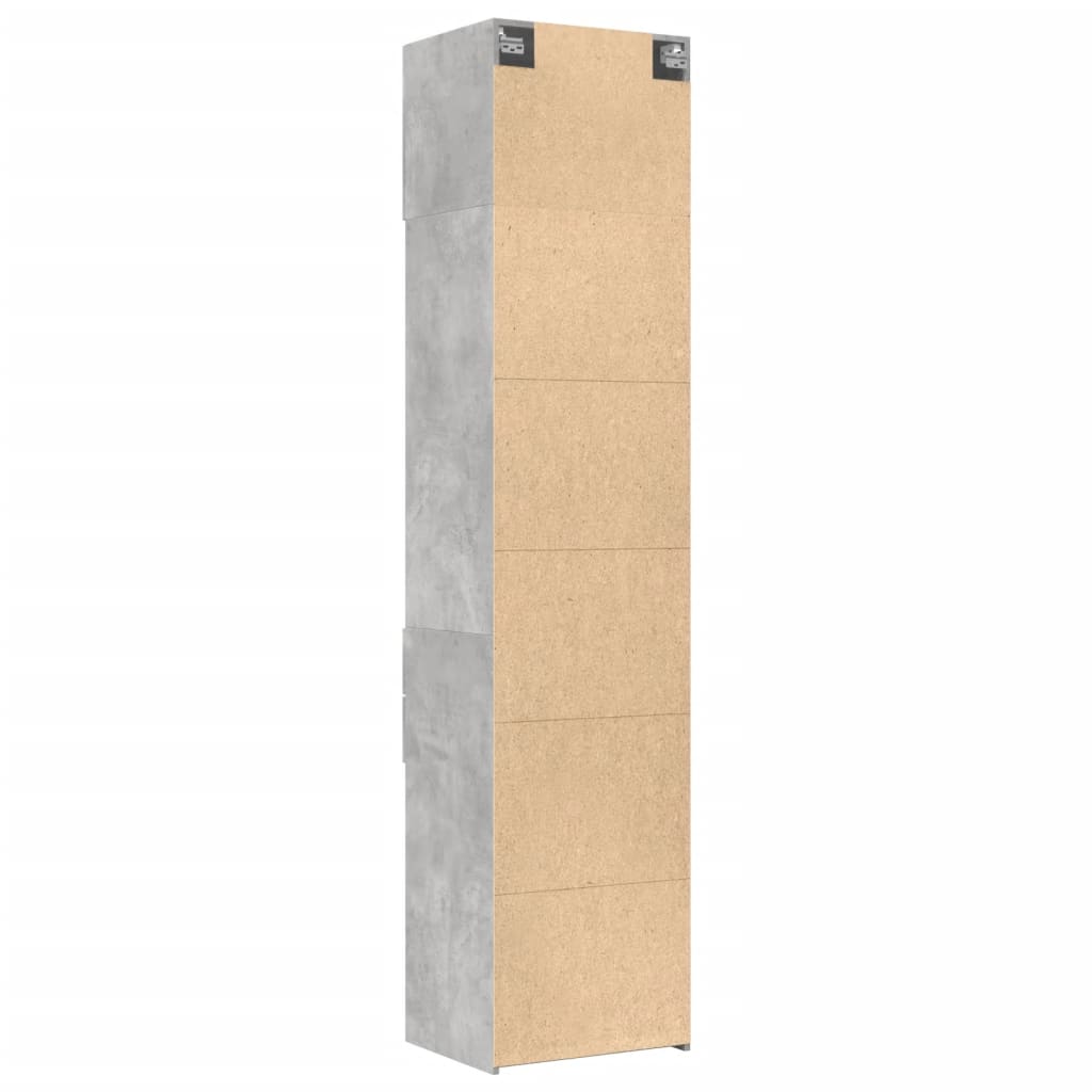 Slim Storage Cabinet Concrete Grey 50x42.5x225 cm Engineered Wood