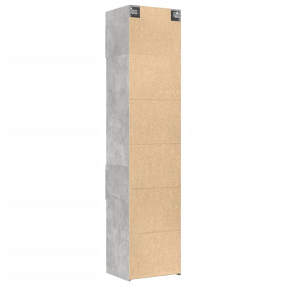 Slim Storage Cabinet Concrete Grey 50x42.5x225 cm Engineered Wood