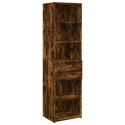 Slim Storage Cabinet Smoked Oak 50x42.5x225 cm Engineered Wood