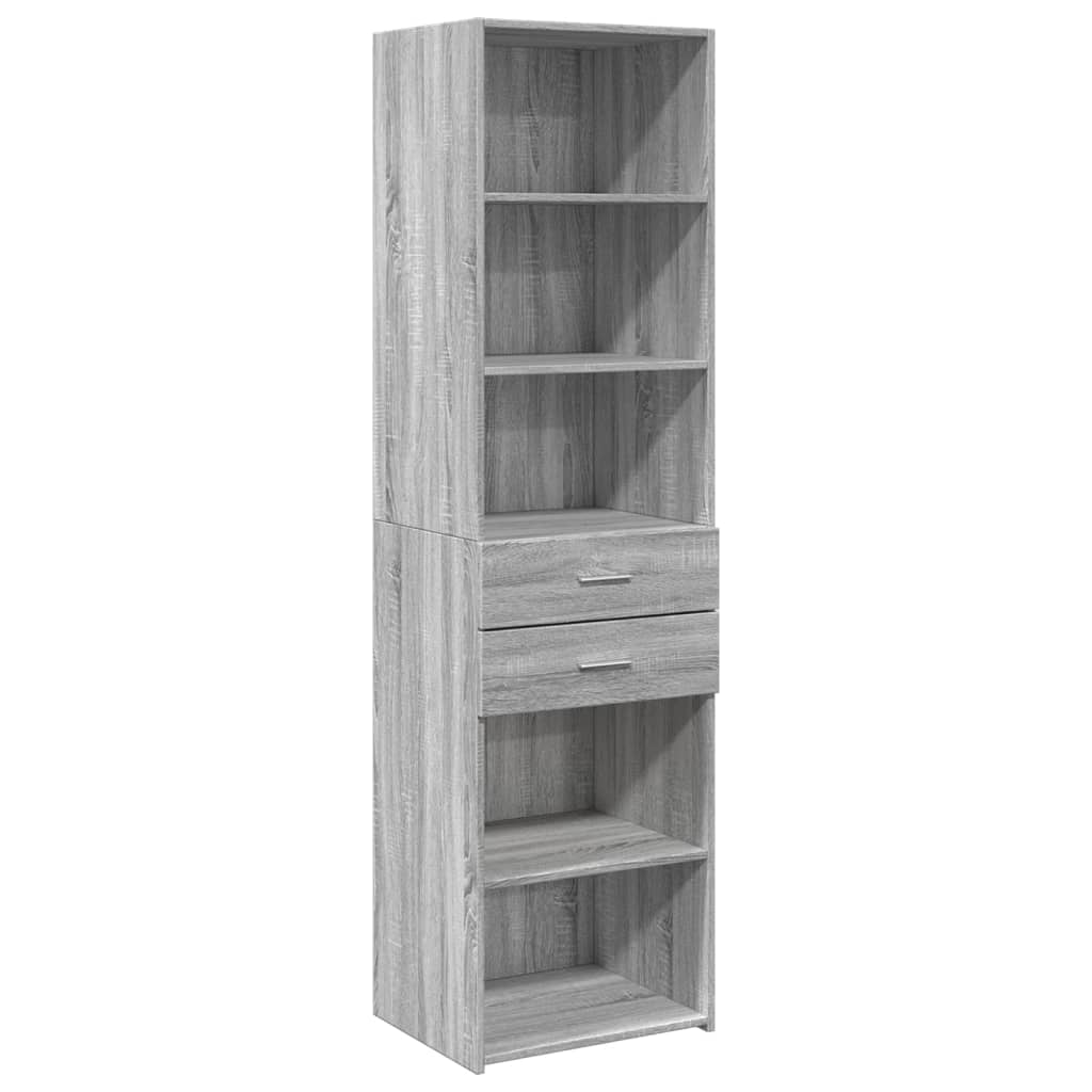 Slim Storage Cabinet Grey Sonoma 50x42.5x225 cm Engineered Wood