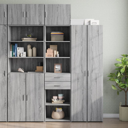 Slim Storage Cabinet Grey Sonoma 50x42.5x225 cm Engineered Wood