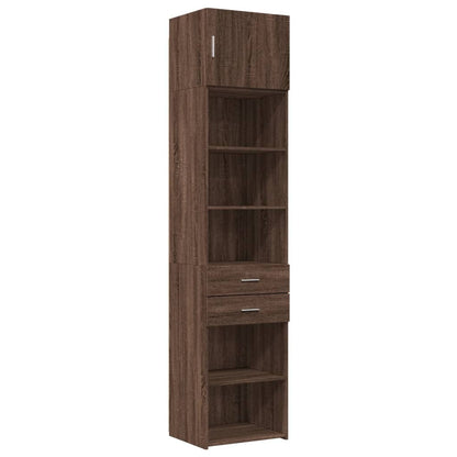 Slim Storage Cabinet Brown Oak 50x42.5x225 cm Engineered Wood