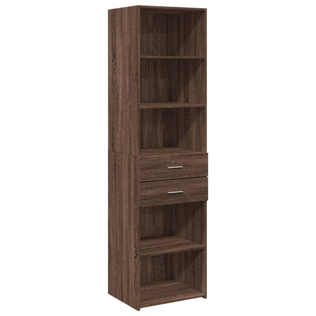 Slim Storage Cabinet Brown Oak 50x42.5x225 cm Engineered Wood