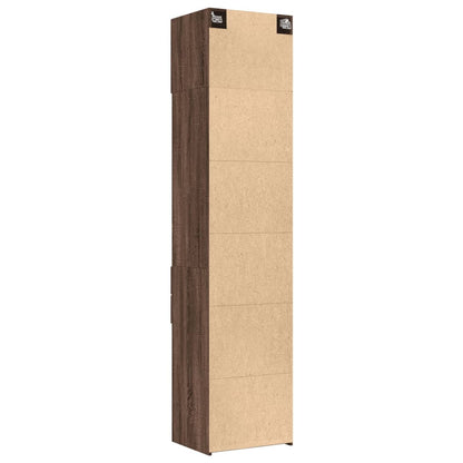 Slim Storage Cabinet Brown Oak 50x42.5x225 cm Engineered Wood