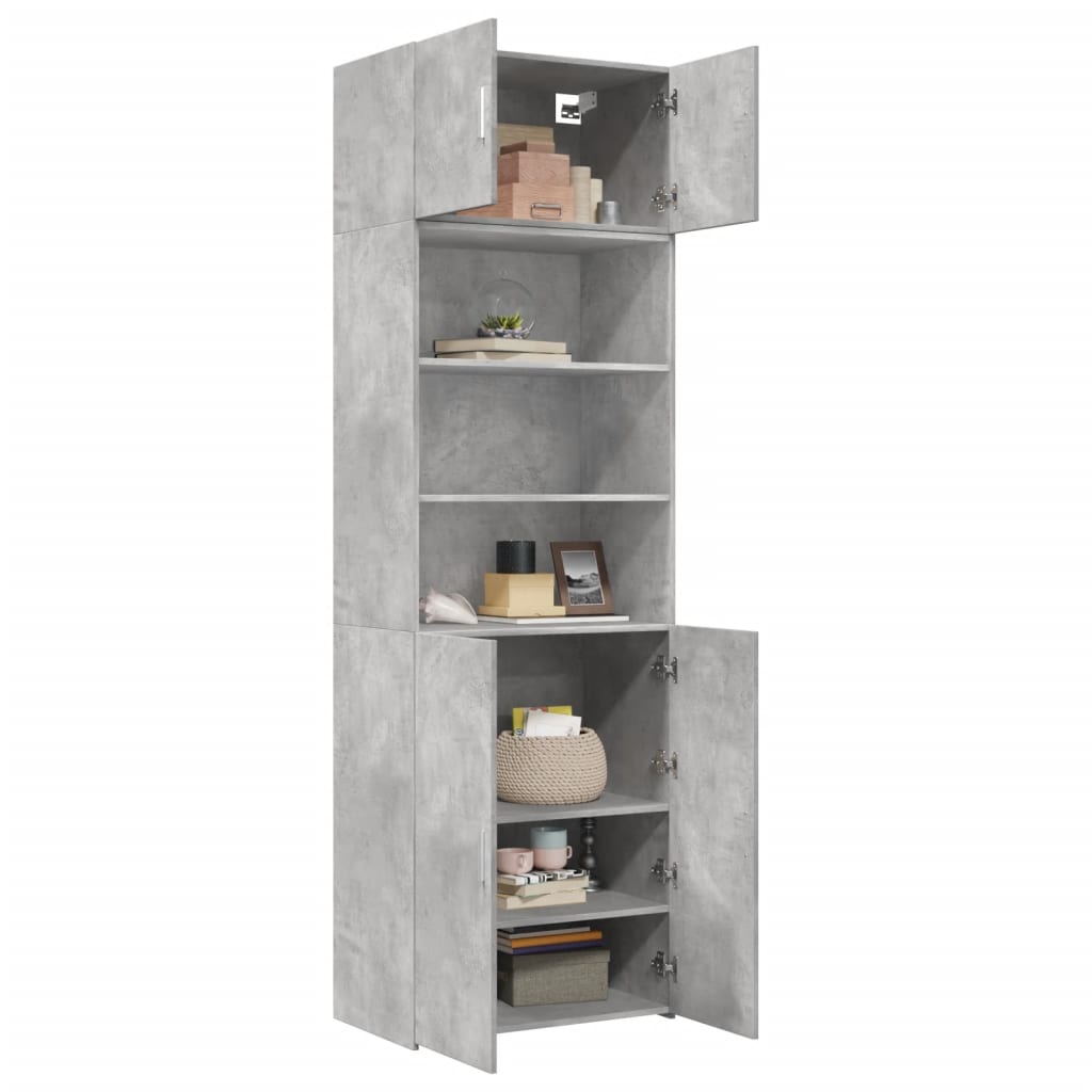 Storage Cabinet Concrete Grey 70x42.5x225 cm Engineered Wood