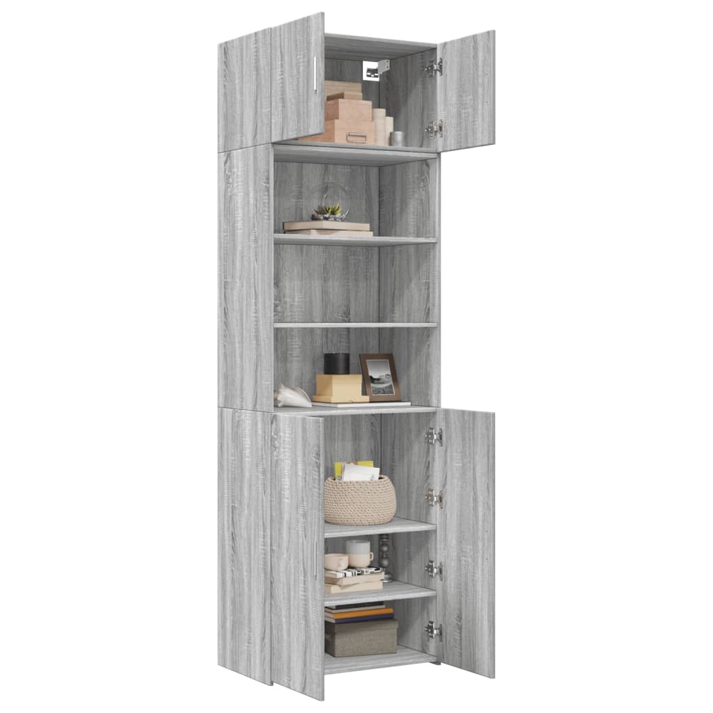 Storage Cabinet Grey Sonoma 70x42.5x225 cm Engineered Wood